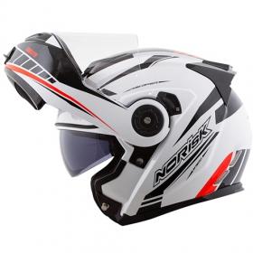 Capacete Norisk FF345 Route Articulado Motion Branco (C/VISEIRA SOLAR)